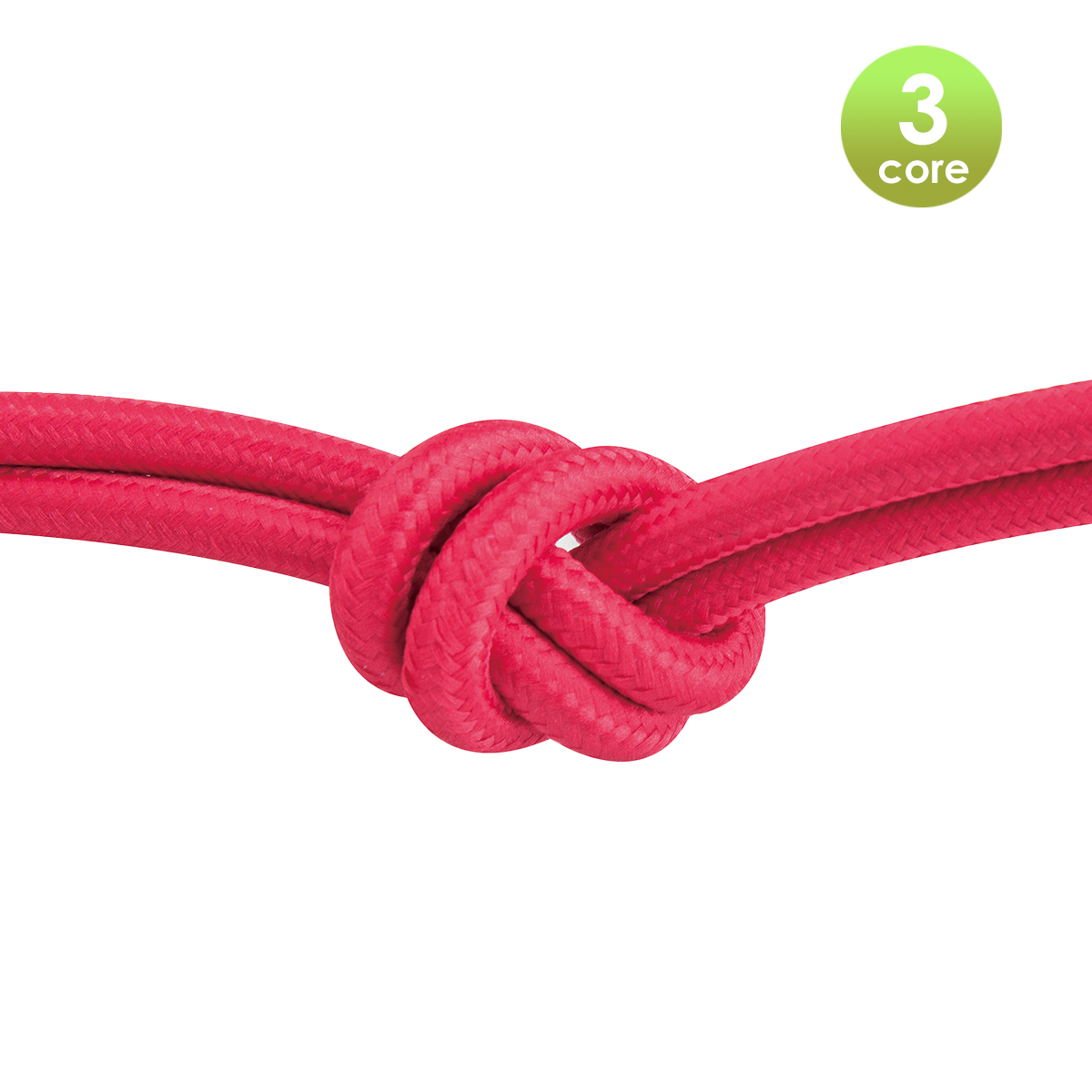 Tangla lighting - TLCB01007RD - 3c - Fabric cable 3 core - in brick red